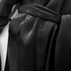 ربدوشامبر کوتاه کیمونو ساتن آبی نفتی سایز 32 تا 62