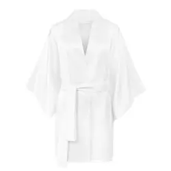 ربدوشامبر کوتاه کیمونو ساتن آبی نفتی سایز 32 تا 62