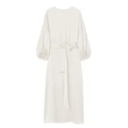 پیراهن مجلسی آستین کش آبی نفتی ساتن سایز 32 تا 62