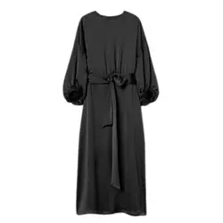 پیراهن مجلسی آستین کش آبی نفتی ساتن سایز 32 تا 62