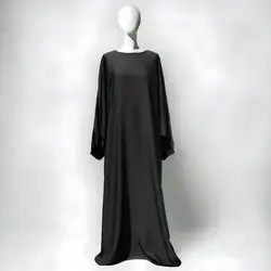 مانتو عبایی خفاشی مشکی کرپ سایز 32 تا 62