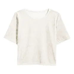 تیشرت مخمل آستین کوتاه آبی نفتی سایز 32 تا 62