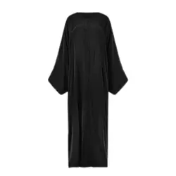 مانتو عبایی جلوباز کرپ مشکی سایز 32 تا 62