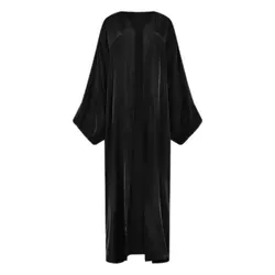 ست مانتو عبایی جلوباز و زیرمانتویی کرپ مشکی سایز 32 تا 62