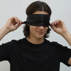 چشم بند سوپرایز گره ای ساتن مشکی