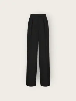 شلوار پیله دار راسته کرپ پشت کش مشکی سایز 32 تا 62 (رنگبندی موجود)