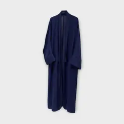 ست مانتو کیمونو عبایی بلند جلوباز و پیراهن زیر مانتویی نخی ابروبادی سبز کله غازی سایز 32 تا 62 (رنگبندی موجود)