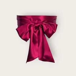 کمربند گره ای پهن ساتن مشکی (رنگبندی موجود)