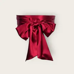 کمربند گره ای پهن ساتن سفید (رنگبندی موجود)