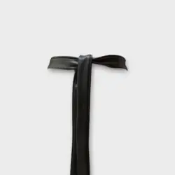 کمربند گره ای چرم باریک مشکی