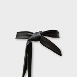 کمربند گره ای چرم باریک مشکی