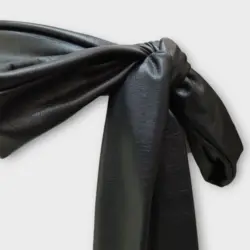 کمربند گره ای چرم باریک مشکی