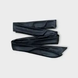 کمربند گره ای چرم باریک مشکی