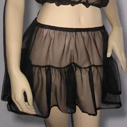 لباس خواب کراپ تاپ دکلته و دامن توری مشکی سایز 32 تا 62 (رنگبندی موجود)