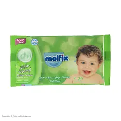 پوشک مولفیکس سایز 1 بسته 40 عددی به همراه دستمال مرطوب