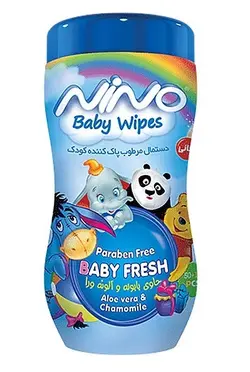 دستمال مرطوب پاک کننده کودک کمر باریک نینو مدل کارتونی