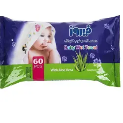 دستمال مرطوب فیروز با عصاره آلوئه‌ورا بسته 60 عددی