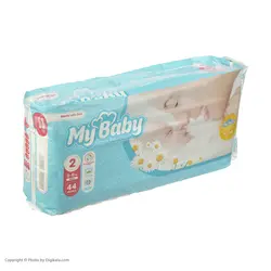 پوشک مای بیبی آبی سری مهربان با پوست سایز 2 بسته 44 عددی