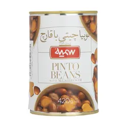 کنسرو لوبیا چیتی با قارچ سمیه - 420 گرم