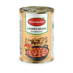 کنسرو لوبیا چیتی با سس گوجه فرنگی خوشبخت - 380 گرم