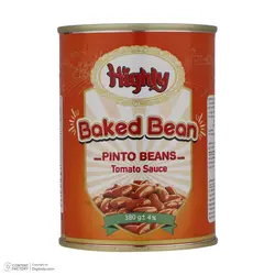 کنسرو لوبیا چیتی با سس گوجه فرنگی هایلی - 380 گرم