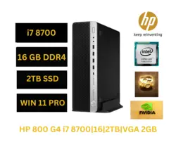 مینی کیس استوک HP EliteDesk 800G4 SFF پردازنده i7 نسل 8 | رم 16 | حافظه SSD 2TB| گرافیک GT 1030