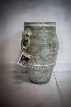 گلدان کوزه سفالی پتینه ای 40 سانت