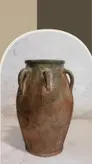 کوزه خمره سفالی پتینه کاری شده کلکسیونی کد 3