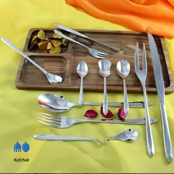 سرویس قاشق چنگال 143 پارچه SG - مدل cuborg - استیل براق