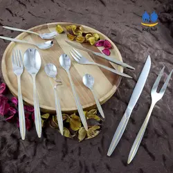 سرویس قاشق چنگال 160 پارچه Bergamo - مدل oscar-G - استیل مات و طلایی