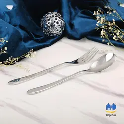 قاشق و چنگال لوکا - مدل دونا - استیل براق