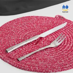 کارد و چنگال میوه خوری سه بعدی برند رولنزا - مدل کویین - استیل براق