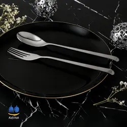 قاشق و چنگال رولنزا - مدل باواریا - استیل براق