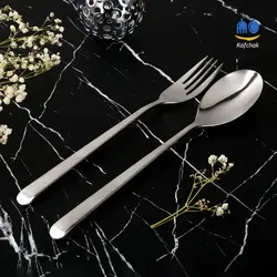 قاشق و چنگال رولنزا - مدل باواریا - استیل براق