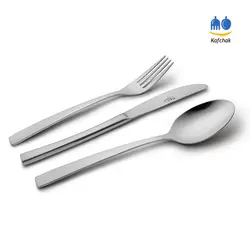 سرویس قاشق چنگال برند ناب استیل - مدل فلورانس - 136 پارچه (پایه دار) - استیل براق
