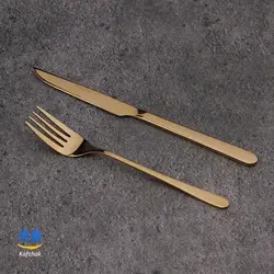 کارد و چنگال میوه خوری برند Lowen Home - مدل دونا - طلایی
