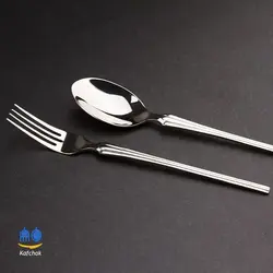 قاشق و چنگال SG - مدل کرون - استیل براق