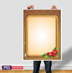 پس زمینه پوستر لایه باز اسلیمی گل psd