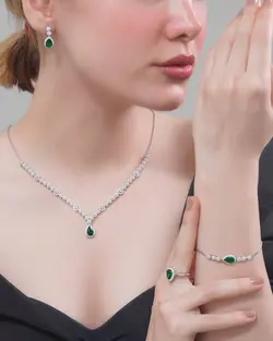 نیم ست نقره زنانه کد 474