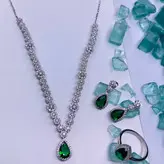 نیم ست نقره زنانه کد 474