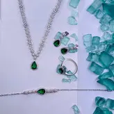 نیم ست نقره زنانه کد 474