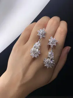 گوشواره نقره زنانه کد 579