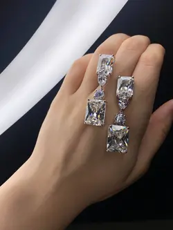 گوشواره نقره زنانه کد 579
