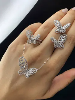 نیم ست نقره زنانه کد 757