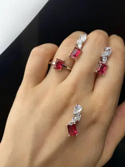 نیم ست نقره زنانه کد 759