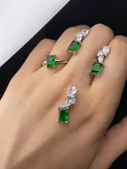 نیم ست نقره زنانه کد 760