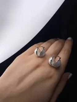 گوشواره مروارید نقره کد ۹۴۷