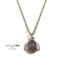 گردنبند سنگ عقیق سوسنی (بنفش) اصل و معدنی نمونه زیبا A468راف