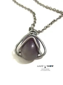 گردنبند سنگ عقیق سوسنی (بنفش) اصل و معدنی نمونه زیبا A468راف