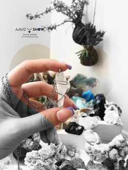 خریدگردنبند کریستال کوارتز معدنی و شفاف زیبا A422راف|سنگشو